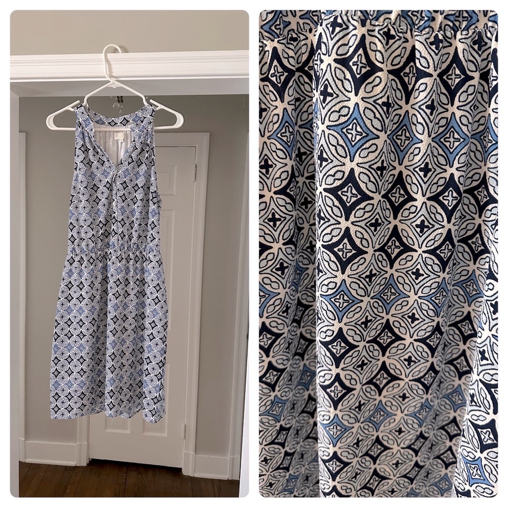 Mud Pie Women’s Blue & White Sleeveless Dress, Size M